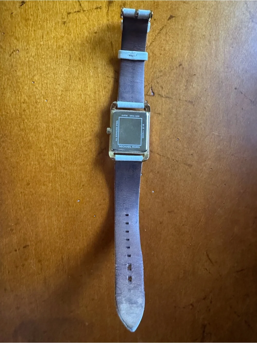 Michael Kors Women's Gold Case White Leather Watch